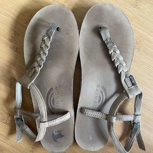 Rainbow Braided T-Street with Ankle Strap Leather Sandals